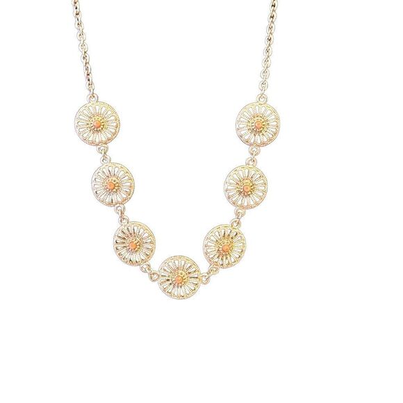 Banana Republic Gold, Orange, & White Reversible Necklace - Picture 1 of 5